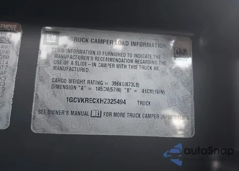 2017 Chevrolet Silverado 1500 2Lt z USA, uszkodzony, nr VIN 1GCVKRECXHZ325494